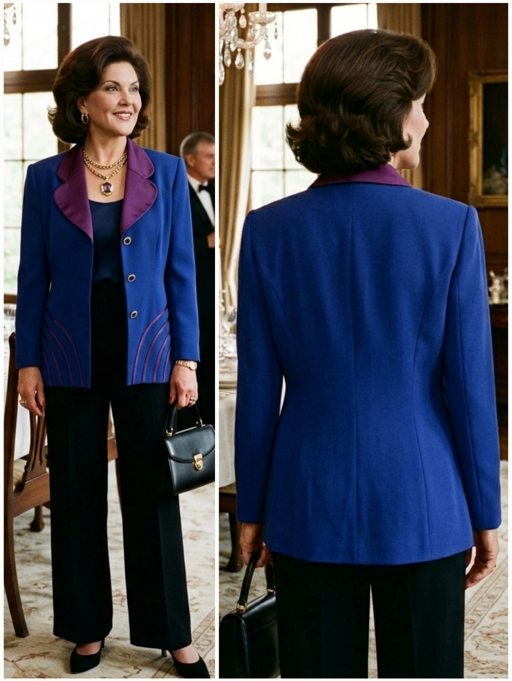 Joseph Ribkoff 14 Vintage 90s Old Money Power Dress Retro Emily Gilmore Blazer